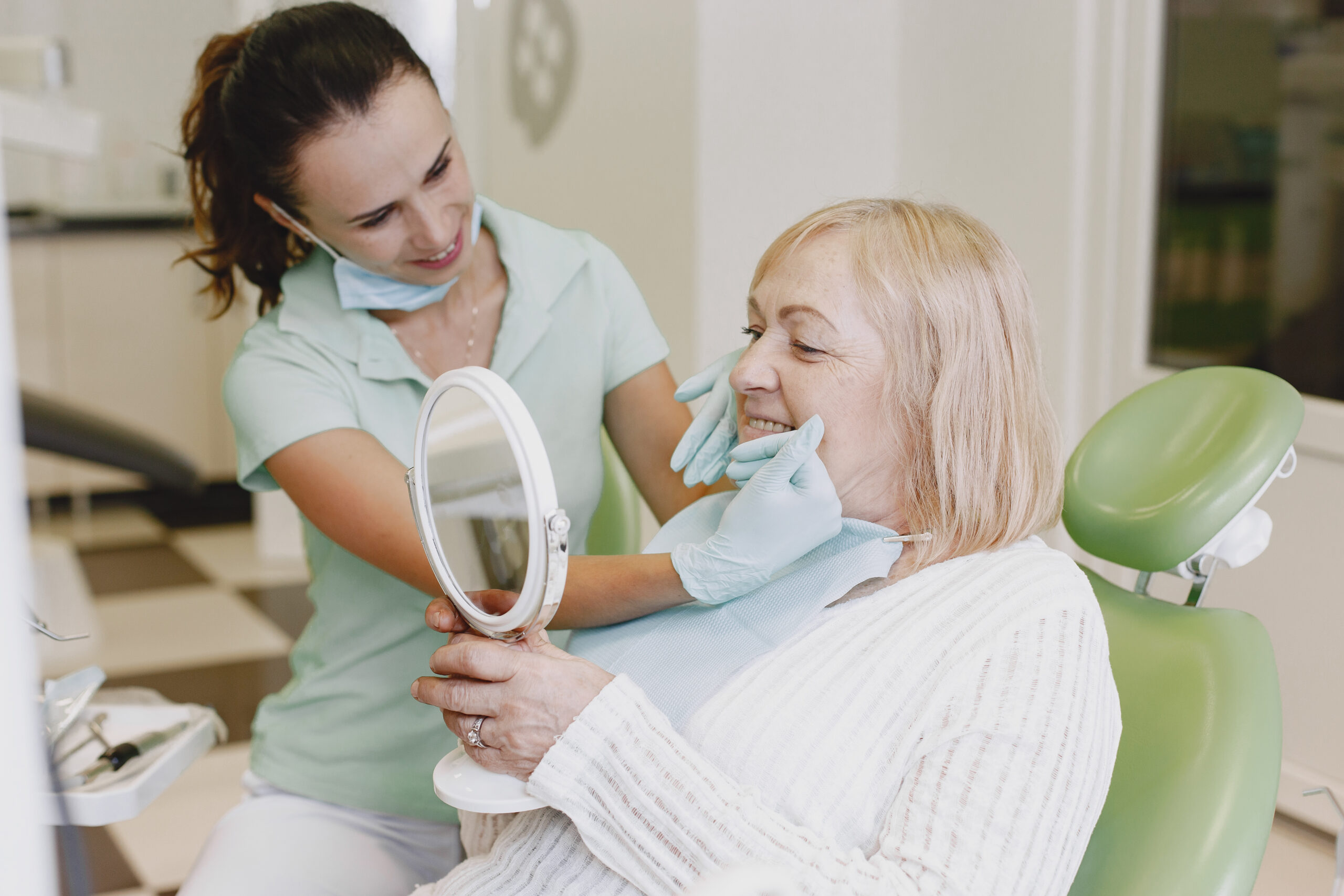 A senior patient receiving gentle dental care at a trusted dentistry in Mississauga.